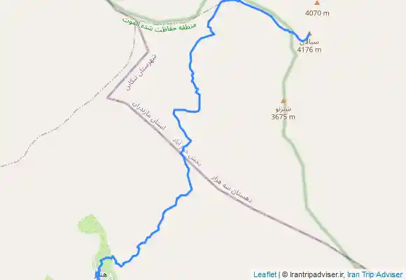 ترک جی پی اس قله سیالان از هنیز