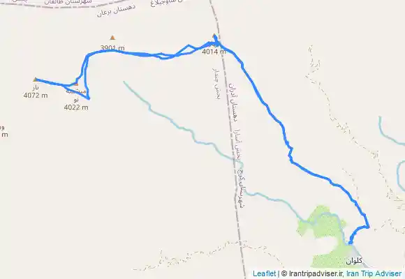 ترک جی پی اس Nahār Khowrānصعود قله کهار وناز روستای کلوان