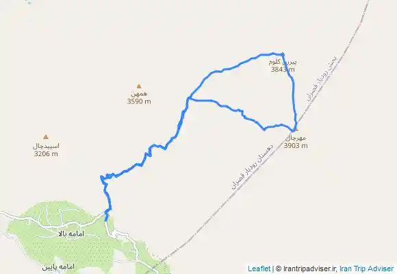 ترک جی پی اس Mehrchal / Pirzanclum Peak From Rahat-Abad Village - قله مهرچال و پیرزن کلوم از روستای راحت آباد