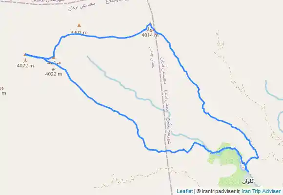 ترک جی پی اس مسیر قله کاهار و میشینه نو و قله ناز