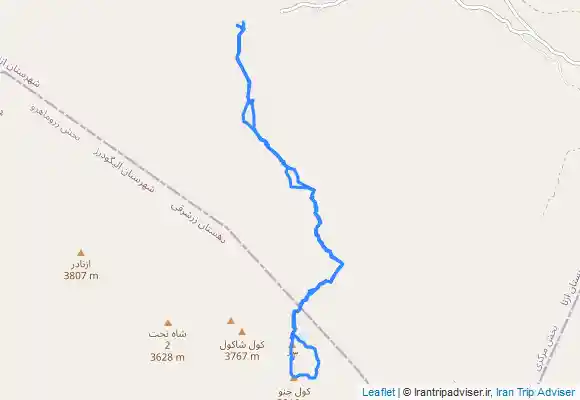 ترک جی پی اس Kol Jeno Peak , قله کول جنو