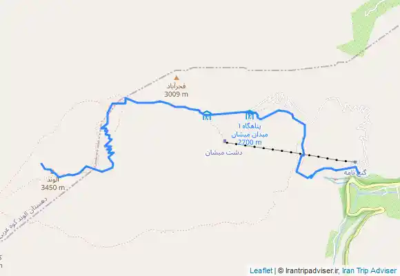 ترک جی پی اس North side Road to Summit Alvand( مسیر صعود به قله الوند از جبهه شمالی )