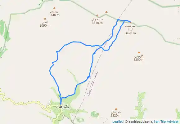 ترک جی پی اس پیمایش روستای برگ جهان به قله سرسیاه غار