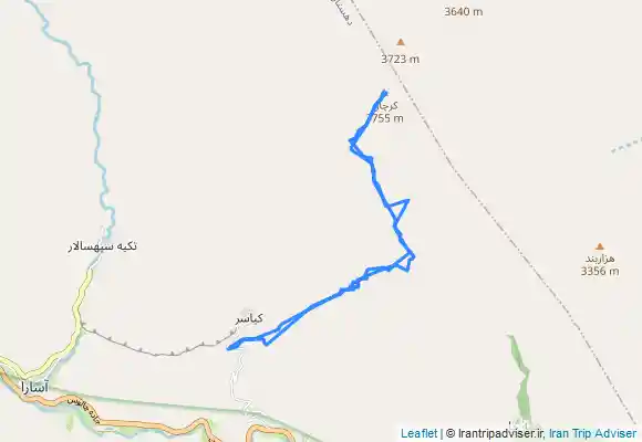 ترک جی پی اس قله کرچان به ارتفاع 3772