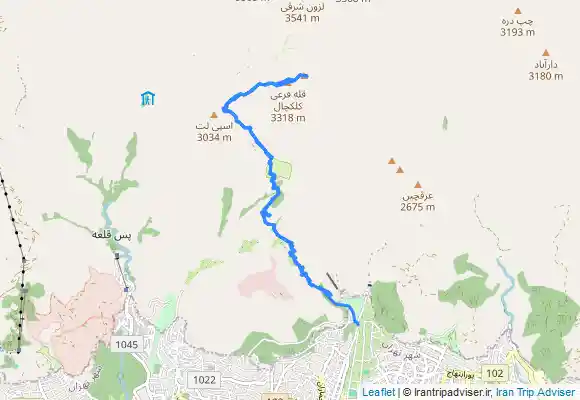 ترک جی پی اس صعود به قله کلکچال از مسیر پارک جمشیدیه