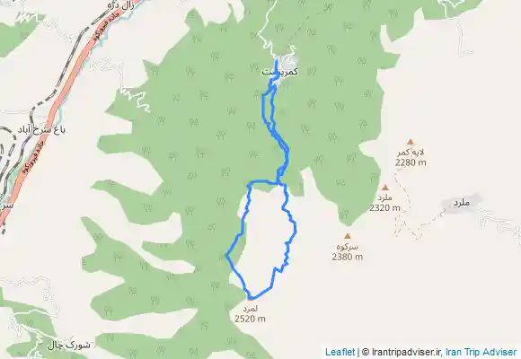 ترک جی پی اس قله سر کوه از کمر پشت ، یال قله چکل به قله سرکوه