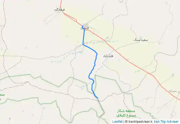 ترک جی پی اس مسیر ماشین رو از قله ی سیاه چوبین ( بی بی غیب ) تا فریمان