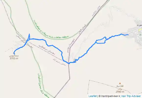 ترک جی پی اس مسیر جواهر ده به قله سماموس