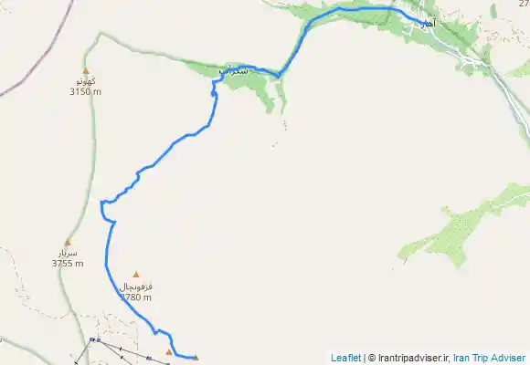 ترک جی پی اس Āhār - آبشار شکراب - Tochal