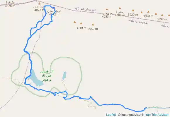 ترک جی پی اس قله دوبرار شرقی از دریاچه تار هویر