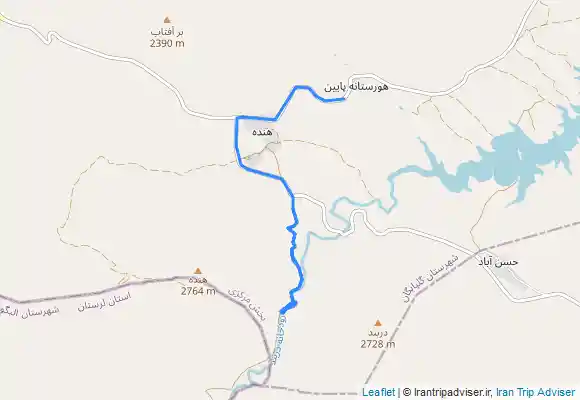 ترک جی پی اس Hendeh - Horestāneh-ye Soflá مسیر خاکی چشمه هنده