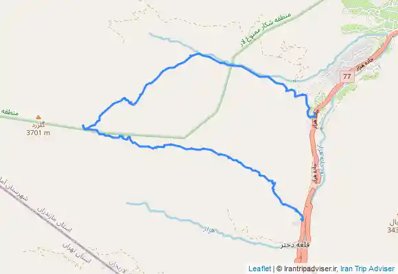 ترک جی پی اس Gambūj - قله‌ی گلزرد از مسیر تیغه های شرقی   - Kārdīchāl