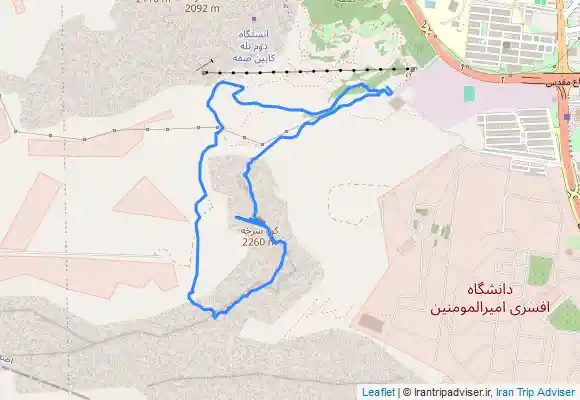 ترک جی پی اس قله سرخه from پارکینگ تله کابین