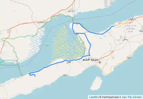 ترک جی پی اس تنگه چاه کوه قشم