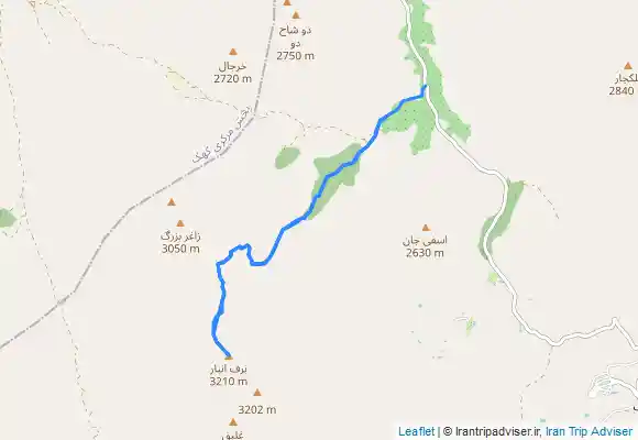 ترک جی پی اس قله برف انبار از روستای فوردو