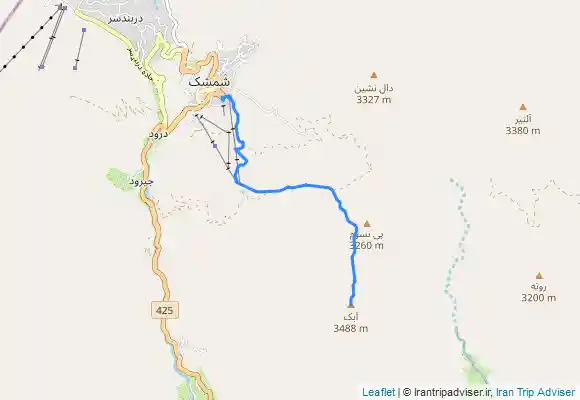 ترک جی پی اس مسير قله آبك