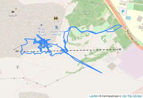 ترک جی پی اس مسیررفت وبرگشت۰ قله صفه از مسیر تنوره کوتاه