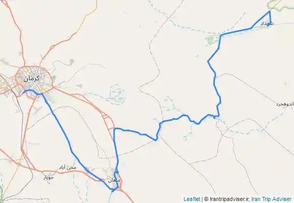 ترک جی پی اس Kerman to Shahdad از کرمان به ماهان و شهداد