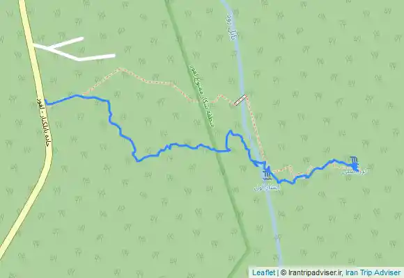 ترک جی پی اس آبشار ترز از محل پارکینگ ماشین کنار جاده