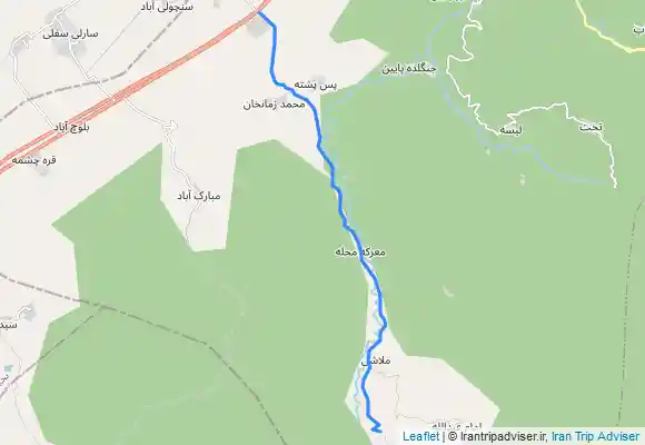 ترک جی پی اس مسیر ماشین رو آبشار سِران مینودشت