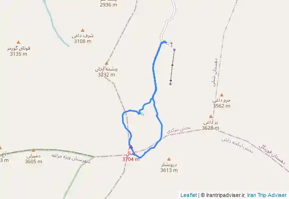 ترک جی پی اس قله کمال بام رشته کوه سهند ۳۷۲۵ متر