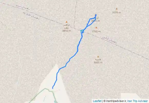 ترک جی پی اس قله کرکس مسیر جنوبی