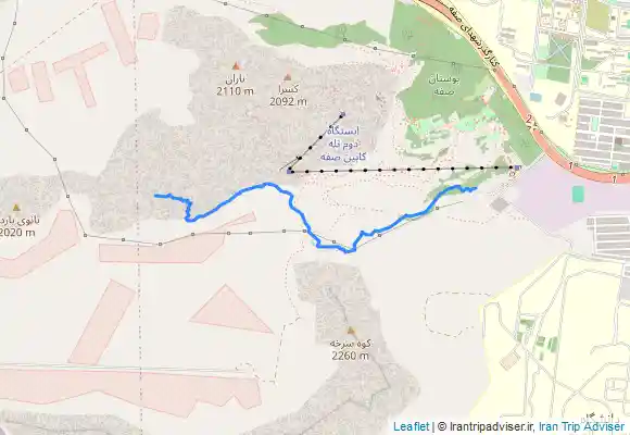 ترک جی پی اس قله کاپرا از توربین (جبهه جنوبی)