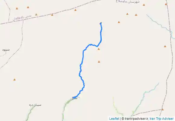 ترک جی پی اس Senj waterfall, قله ورکش فراخ نو and آبشار سوم from Sanj
