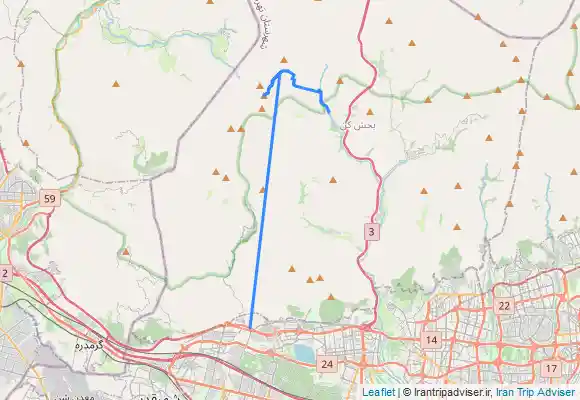 ترک جی پی اس Sangān-e Bālā - آبشار سنگان