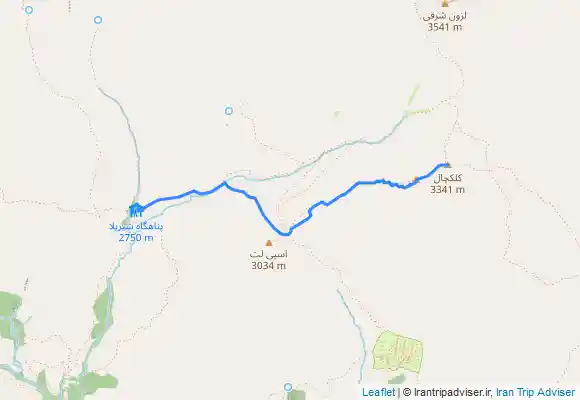 ترک جی پی اس قله کلکچال از پناهگاه شیرپلا