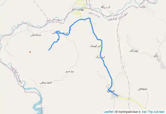 ترک جی پی اس Dezh Kouh, Touf Kheime Waterfall آبشار طوف خیمه، دژکوه