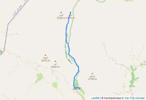 ترک جی پی اس قله فرعی پهن حصار از واریش