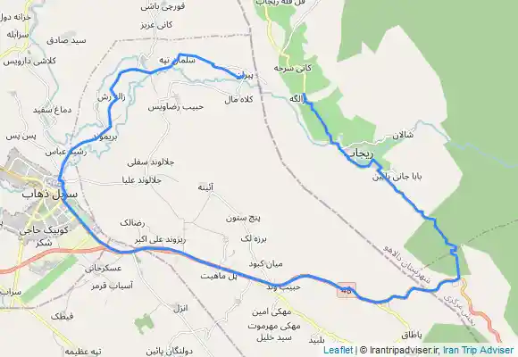 ترک جی پی اس مسیرهای منتهی به پایین آبشار پیران 