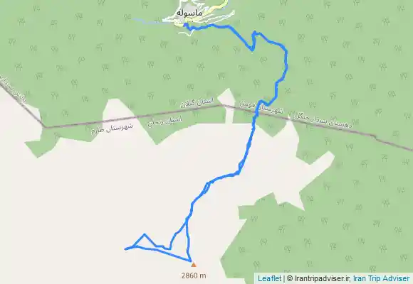 ترک جی پی اس Māsūlehماسوله للندیز کله قندی به آسمانکوه وسپس به قله گدوک