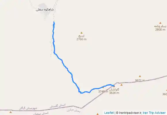 ترک جی پی اس پیمایش از شاهکوه سفلی تا قله گاوکشان‌