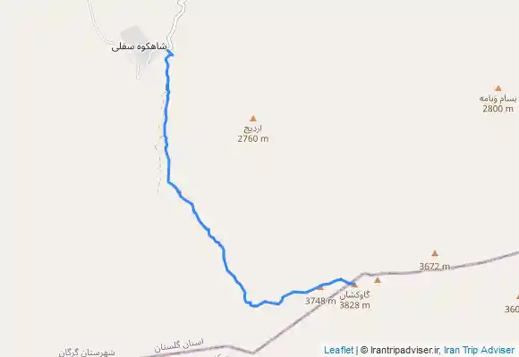 ترک جی پی اس قله گاوکشان از شاه‌کوه سفلی