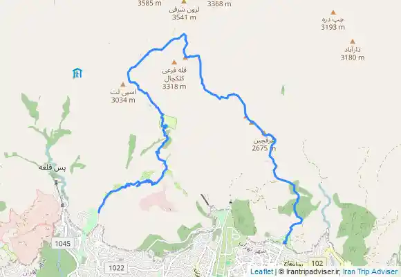 ترک جی پی اس پارک نیلوفر»قله عرقچین»قله کلکچال»گلابدره