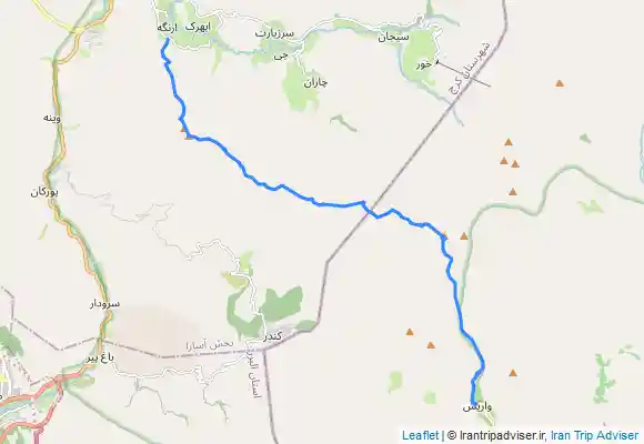 ترک جی پی اس Arangeh - قله پورا - قله درزو - قله فرعی چشمه شاهی - Vārīsh