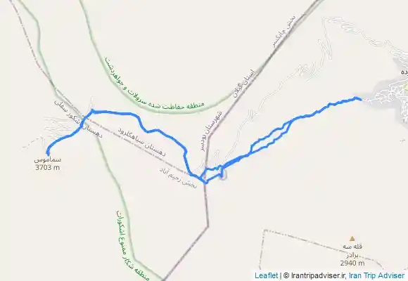 ترک جی پی اس صعود به قله سماموس از روستای‌جواهرده