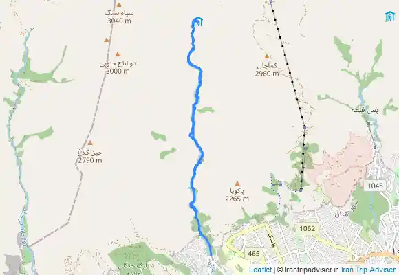 ترک جی پی اس Do Kamrūn - Mountain hut - آبشار جوزک jozak Waterfall - آبشار بند عبدالله Bande Abdollah Waterfall - Darakeh