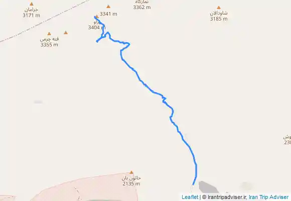 ترک جی پی اس قله پراو - Mountain hut - Fountain - Chālābeh