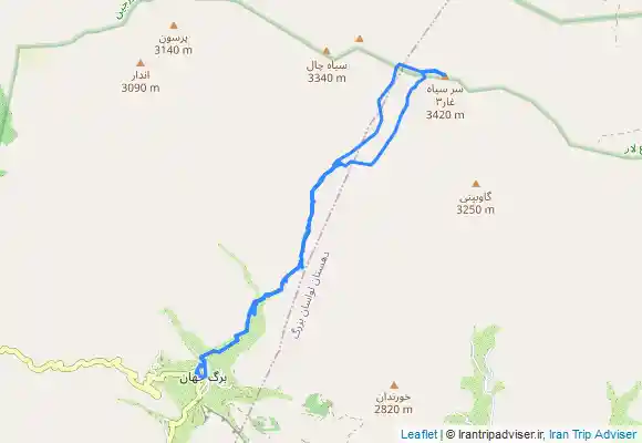 ترک جی پی اس قله سرسیاه غار۳