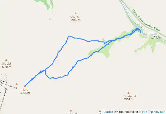 ترک جی پی اس پیمایش از روستای ایگل تا قله مری پیک و توچال
