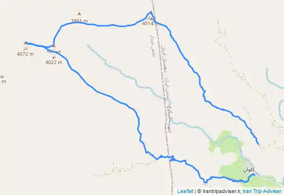 ترک جی پی اس Kalvān - Naz Peak - Kahar Summit - Kahar Shelter - Nahār Khowrān