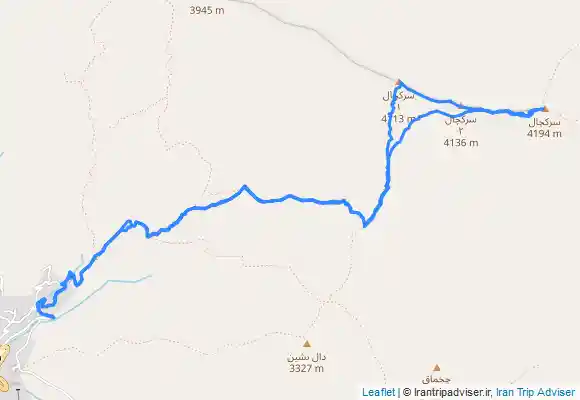 ترک جی پی اس مسیر تابستانه قله‌های سرکچال از سپیدستان
