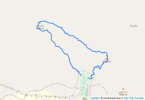 ترک جی پی اس پیمایش آب پخشان چکاد دوکل تا چکاد فرخشاد