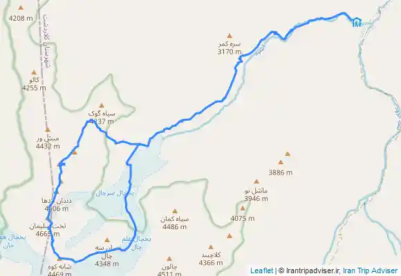ترک جی پی اس خط الراس دندان اژدها به تخت سلیمان
