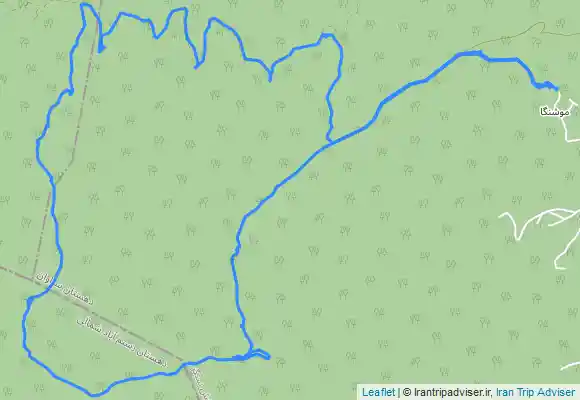 ترک جی پی اس موشنگاه به آبشارکچا به نیزه کوه و موشنگاه