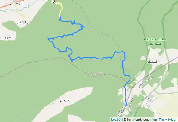 ترک جی پی اس دشت شاد به سیجان و‌آبشار لوه