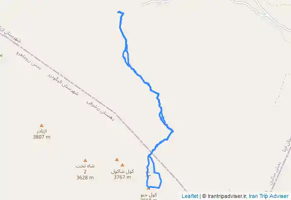 ترک جی پی اس قله کول جنو رفت از تیغه و برگشت از شصت خدا